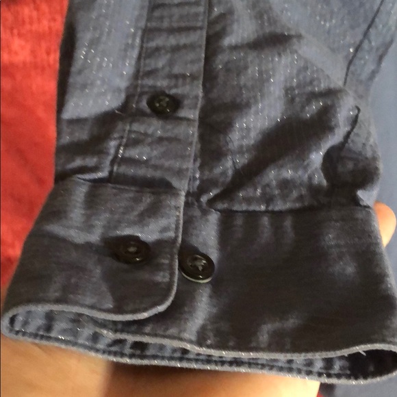 Men’s DKNY Fancy Dress Shirt W/ Silver Pin Stripes - Picture 6 of 8